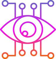 Eye Recognition Line Gradient Icon Design vector