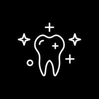 limpiar diente línea invertido icono diseño vector