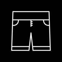 pantalones cortos línea invertido icono diseño vector