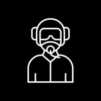 Pilot Line Inverted Icon Design vector