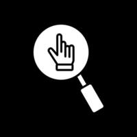 Hand Search Glyph Inverted Icon Design vector
