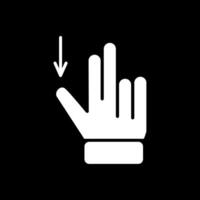 Two Fingers Drag Down Glyph Inverted Icon Design vector