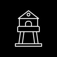 Tower Line Inverted Icon Design vector