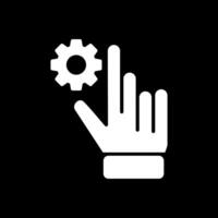 Hand Setting Glyph Inverted Icon Design vector