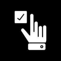 Hand Correct Glyph Inverted Icon Design vector