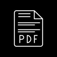 pdf línea invertido icono diseño vector