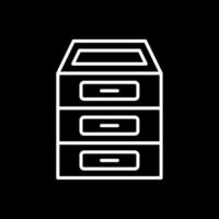 Filing Cabinet Line Inverted Icon Design vector