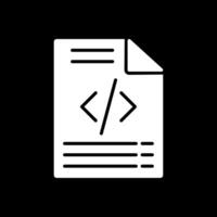 Coding Glyph Inverted Icon Design vector