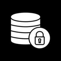 secure Database Glyph Inverted Icon Design vector