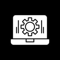 Laptop Glyph Inverted Icon Design vector