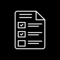 Checklist Line Inverted Icon Design vector