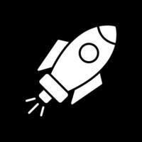 Space Ship Glyph Inverted Icon Design vector