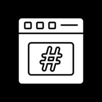 Hashtag Glyph Inverted Icon Design vector