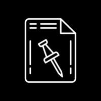 documento línea invertido icono diseño vector