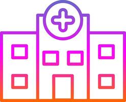 hospital línea degradado icono diseño vector
