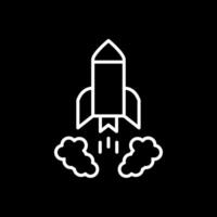 Rocket Launch Line Inverted Icon Design vector