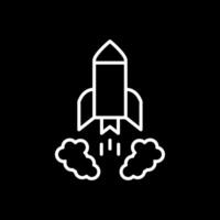 Rocket Launch Line Inverted Icon Design vector