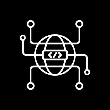 Globe Grid Line Inverted Icon Design vector