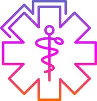 Caduceus Line Gradient Icon Design vector