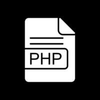 PHP File Format Glyph Inverted Icon Design vector