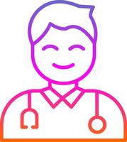 Male Doctor Line Gradient Icon Design vector