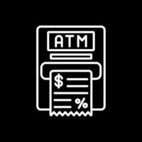 Atm Machine Line Inverted Icon Design vector