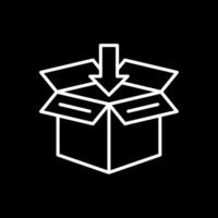 Open Box Line Inverted Icon Design vector