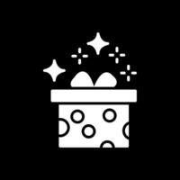 Gift Box Glyph Inverted Icon Design vector