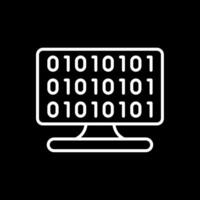 Binary Code Line Inverted Icon Design vector