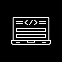 html código línea invertido icono diseño vector