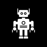 Robot Glyph Inverted Icon Design vector