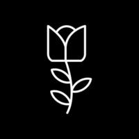 Flower Line Inverted Icon Design vector