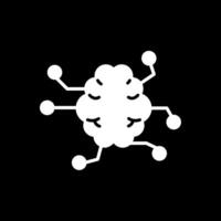 Artificial Intelligence Glyph Inverted Icon Design vector