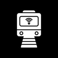 Train Glyph Inverted Icon Design vector