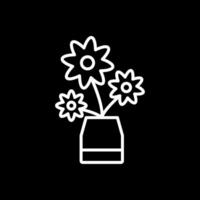 Flower Line Inverted Icon Design vector
