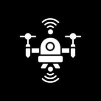Drone Glyph Inverted Icon Design vector