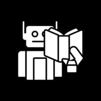 Robot Glyph Inverted Icon Design vector