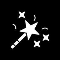 Magic Wand Glyph Inverted Icon Design vector