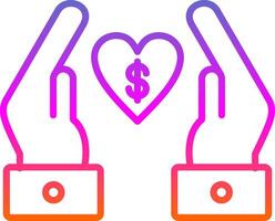 Chrity Donation Line Gradient Icon Design vector