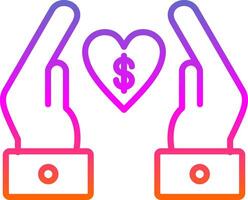 Chrity Donation Line Gradient Icon Design vector