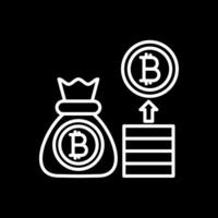 bitcoin línea invertido icono diseño vector