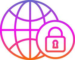 Global Security Line Gradient Icon Design vector