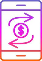 Mobile Transaction Line Gradient Icon Design vector