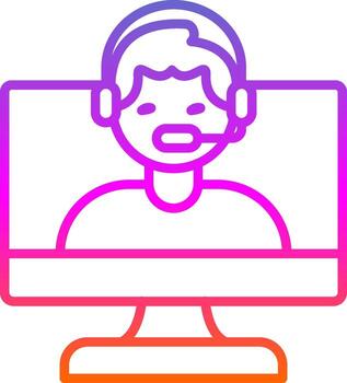 OnLine Circle Multi Circle Consultant Line Gradient Icon Design vector