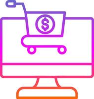 E Commerce Line Gradient Icon Design vector