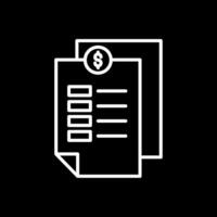 Invoice Line Inverted Icon Design vector