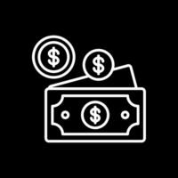 Dollar Line Inverted Icon Design vector