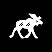 Moose Glyph Inverted Icon Design vector