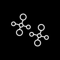 moléculas línea invertido icono diseño vector