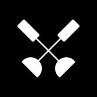 Paddle Glyph Inverted Icon Design vector